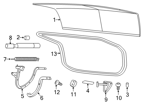2022 Chrysler 300 Trunk - Body & Hardware Diagram