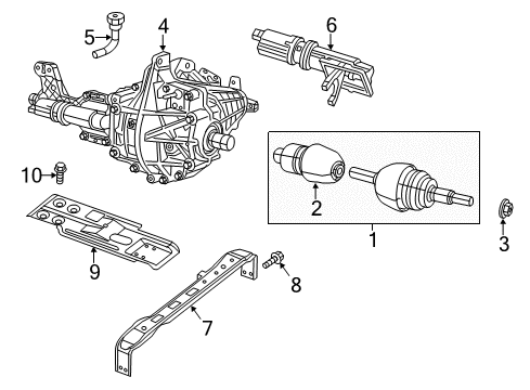 2023 Ram 1500 Classic Differential Assembly, Front Diagram for 68507253AB