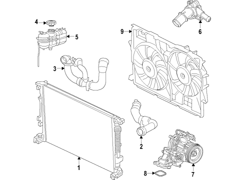 2022 Jeep Cherokee Cooling System, Radiator, Water Pump, Cooling Fan Diagram 4 - Thumbnail