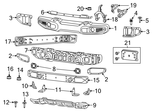 2020 Jeep Gladiator Tow Hook, Red, Front Diagram for 68599396AA