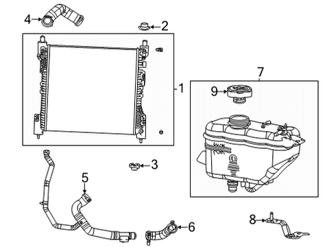 2021 Jeep Grand Cherokee L Radiator & Components Diagram 2 - Thumbnail
