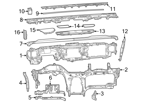 2024 Jeep Wrangler Cluster & Switches, Instrument Panel Diagram 2 - Thumbnail