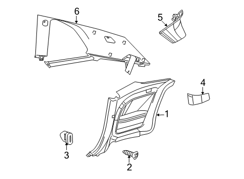2021 Dodge Challenger Interior Trim - Quarter Panels Diagram