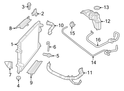 2023 Chrysler 300 Radiator & Components Diagram 1 - Thumbnail