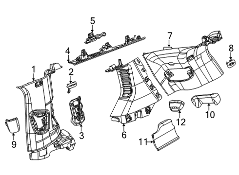 2021 Jeep Grand Cherokee L Outer Belt Assembly Cover, Beige/Black Diagram for 6XP20WT3AB