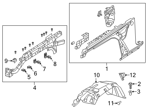 2020 Jeep Gladiator Side Rail, Front Upper Driver Side Diagram for 68302689AL