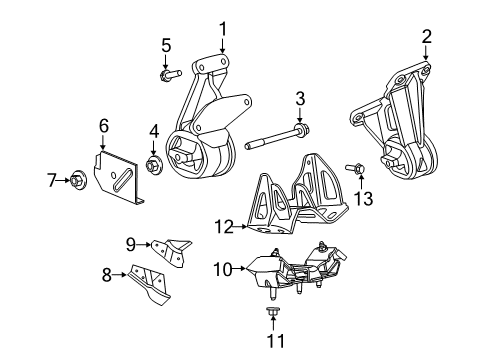 2023 Ram 1500 Engine & Trans Mounting Diagram 4 - Thumbnail