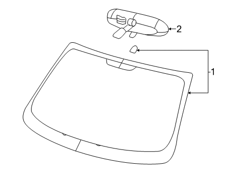 2021 Jeep Renegade Glass - Windshield Diagram