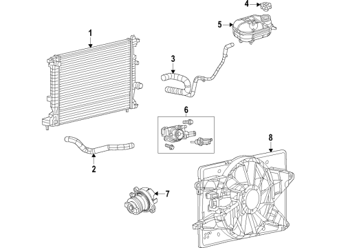 2021 Jeep Renegade Cooling System, Radiator, Water Pump, Cooling Fan Diagram 3 - Thumbnail