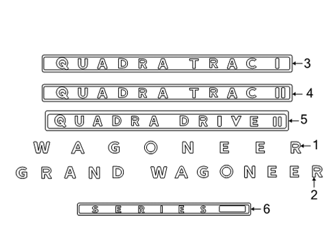 2022 Jeep Grand Wagoneer Nameplate, Rear Diagram for 68531808AA