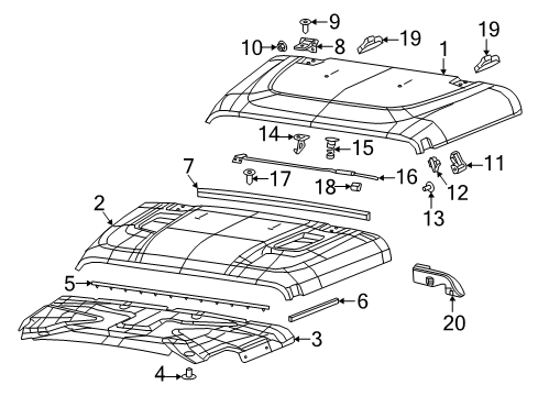 2022 Jeep Wrangler Hood & Components Diagram