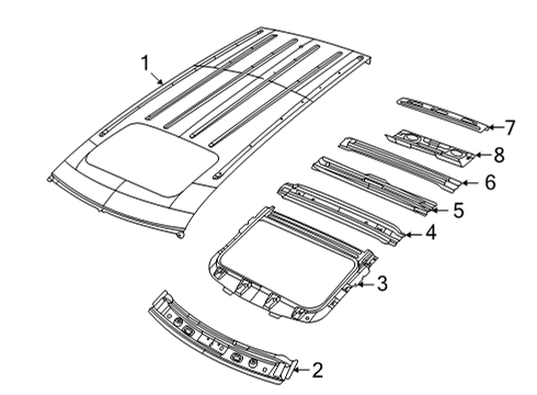 2022 Jeep Grand Cherokee L Roof & Components Diagram 1 - Thumbnail