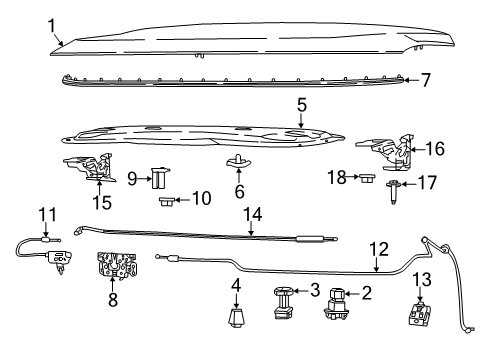 2023 Jeep Compass Hood & Components Diagram