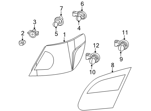 2009 Chrysler Sebring Turn Signal Bulb Diagram for 68604812AA