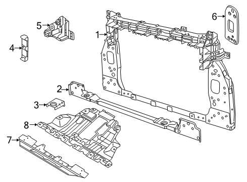 2021 Jeep Renegade Radiator Support, Splash Shields Diagram