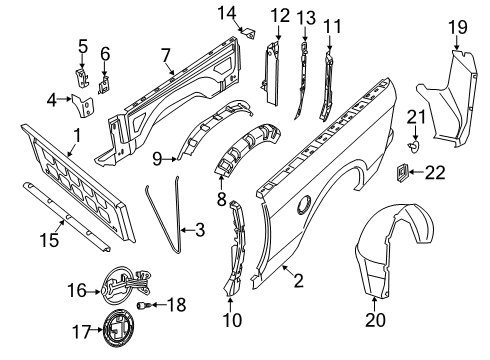 2022 Ram 2500 Front & Side Panels Diagram 4 - Thumbnail
