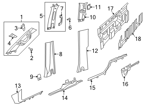 2022 Ram 1500 Interior Trim - Cab Diagram 6 - Thumbnail