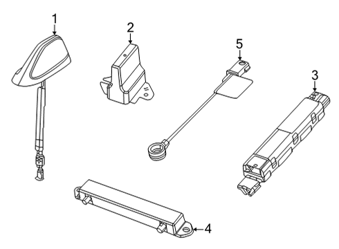2022 Jeep Grand Wagoneer Antenna, White Diagram for 6ZP28PW2AA