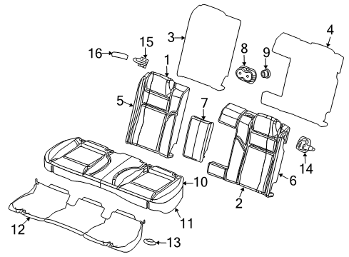2022 Dodge Challenger Rear Seat Components Diagram 3 - Thumbnail