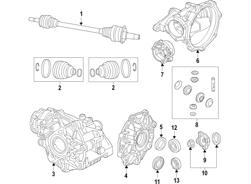 2022 Dodge Challenger Vehicle Drive System, Axles, Shafts, Joints, Diffs, & Props Diagram