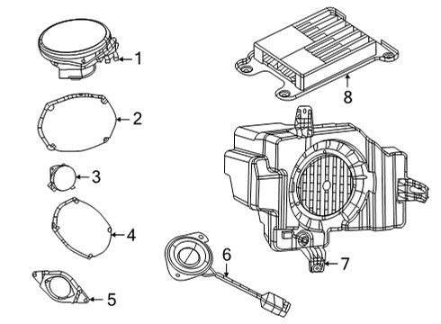 2024 Jeep Grand Wagoneer L Rear Speaker, Upper Diagram for 68347029AA