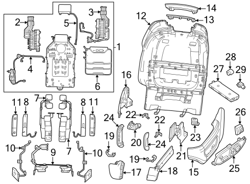 2023 Jeep Wagoneer L Front Seat Components Diagram 2 - Thumbnail