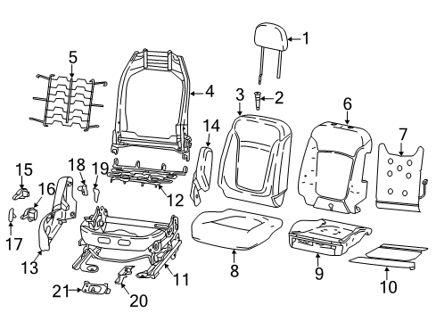 2023 Jeep Compass Seat Back Pad, Front Passenger Side Diagram for 68448059AB