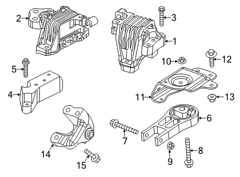 2022 Jeep Cherokee Engine & Trans Mounting Diagram 3 - Thumbnail
