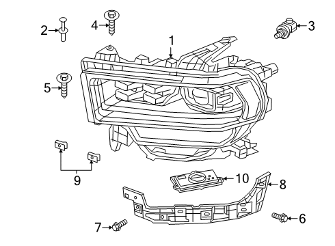 2021 Ram 2500 Headlamp Components Diagram 2 - Thumbnail