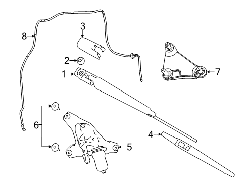 2023 Dodge Durango Wiper & Washer Components Diagram 1 - Thumbnail