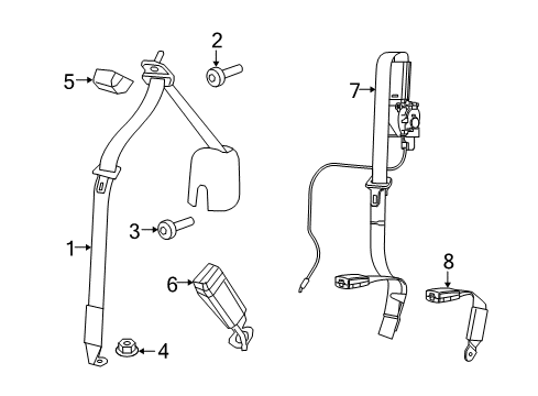 2023 Jeep Wrangler Rear Seat Belts Diagram 2 - Thumbnail