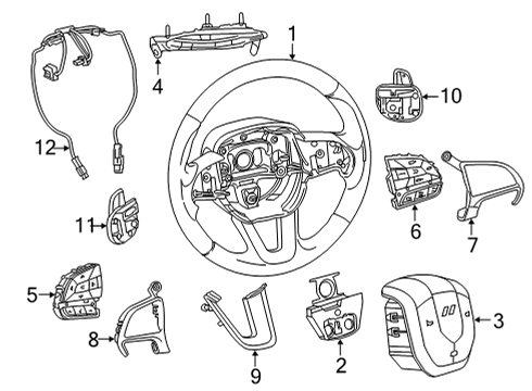 2022 Dodge Durango Steering Systems, Internal Components, Shroud, Switches Diagram 5 - Thumbnail