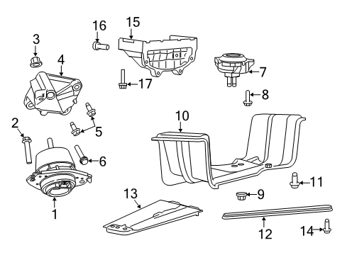 2023 Dodge Durango Engine & Trans Mounting Diagram 5 - Thumbnail