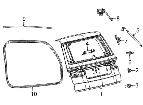 2024 Jeep Wagoneer L Gate & Hardware Diagram