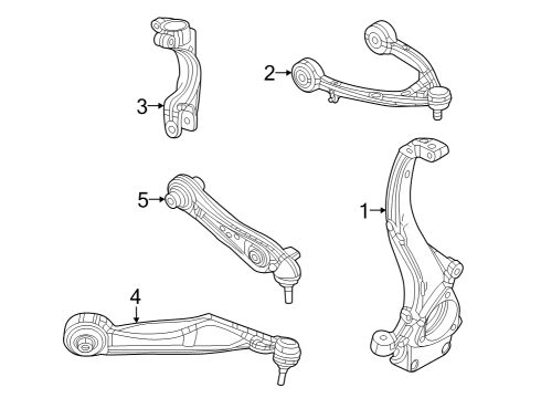 2023 Jeep Grand Cherokee Front Suspension, Control Arm, Ride Control, Stabilizer Bar Diagram 1 - Thumbnail