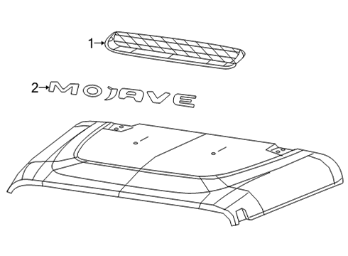2023 Jeep Gladiator Exterior Trim - Hood Diagram 2 - Thumbnail