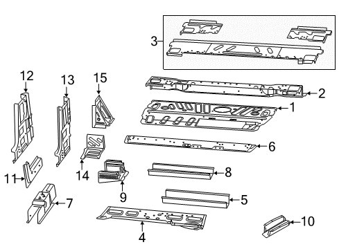 2022 Ram ProMaster 3500 Floor & Rails Diagram