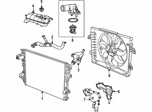 2023 Ram 1500 Cooling System, Radiator, Water Pump, Cooling Fan Diagram 5 - Thumbnail