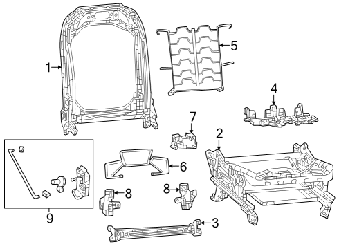 2023 Jeep Wagoneer L Front Seat Components Diagram 3 - Thumbnail