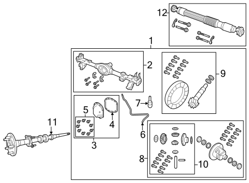 2021 Jeep Gladiator Axle Assembly, Rear Diagram for 68369670AL