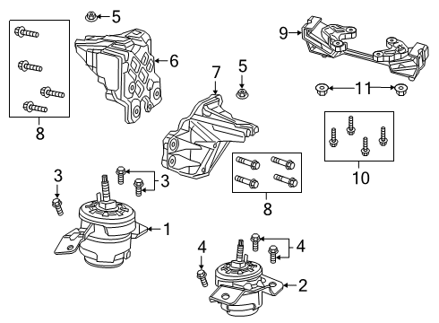 2022 Jeep Gladiator Motor Mount Diagram for 68620587AA