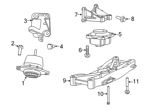 2022 Dodge Challenger Engine & Trans Mounting Diagram 2 - Thumbnail