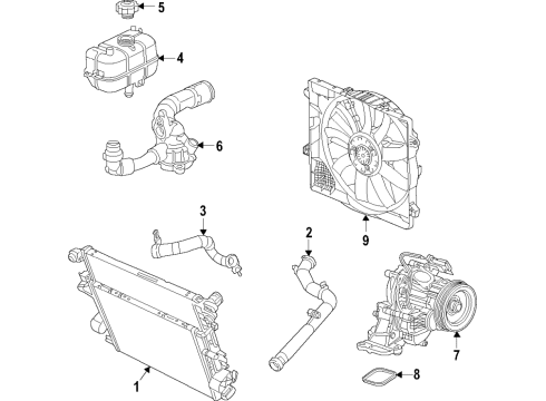 2023 Jeep Wrangler Cooling System, Radiator, Water Pump, Cooling Fan Diagram 6 - Thumbnail