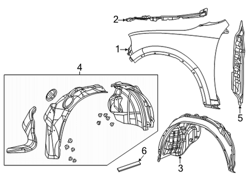 2022 Dodge Durango Fender & Components Diagram 1 - Thumbnail