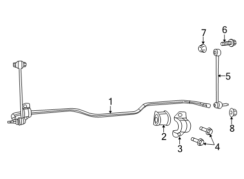 2023 Ram 1500 Stabilizer Bar & Components - Rear Diagram