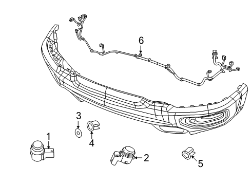 2023 Ram 1500 Electrical Components - Front Bumper Diagram 2 - Thumbnail