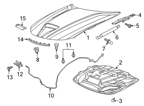 2023 Dodge Charger Hood & Components Diagram 2 - Thumbnail