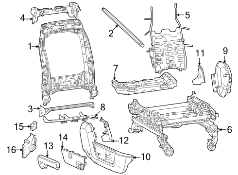 2023 Ram 3500 Passenger Seat Components Diagram 2 - Thumbnail
