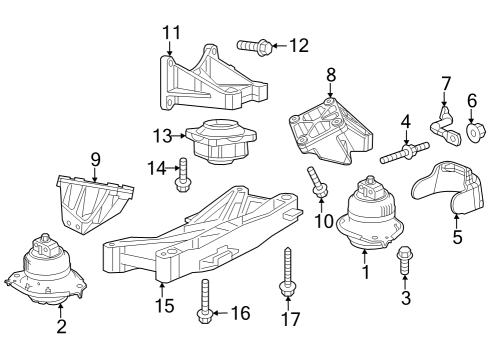 2023 Chrysler 300 Engine & Trans Mounting Diagram 1 - Thumbnail