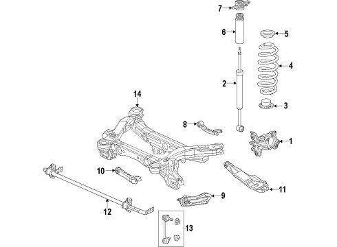 2022 Jeep Cherokee Rear Suspension Components, Lower Control Arm, Stabilizer Bar Diagram 5 - Thumbnail
